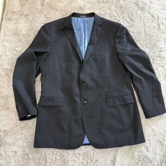 Enzo Tovare Men’s Black 100% Wool‎ Blazer 48L Sartorial AMF Suit Jacket Career - Picture 1 of 8